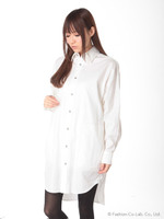 カシミヤタッチチェックシャツワンピース/ホワイト
