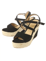 キャンバスウエッジサンダル/インディゴブルー