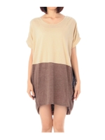 サイドスリットデザインドッキングワンピース/ベージュ系(552)