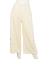 サイドボタンワイドパンツ/オフホワイト