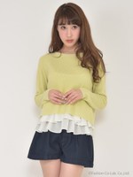 バックオープンニットプルオーバー/グレー