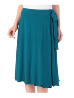 ラップ風フレアスカート/グリーン(022)