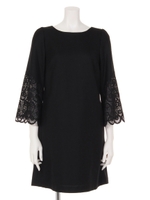 レース刺繍ワンピース/ブラック