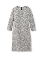 異素材切り替えツィードワンピース/ネイビー(493)