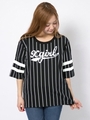 STRIPE NUMBER TOP/ブラック