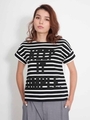 STRIPED S/S TEE KEEP IT SIMPLE/BLACK