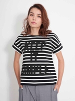 STRIPED S/S TEE KEEP IT SIMPLE/BLACK