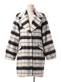 Sチェックコクーンコート/ブラック