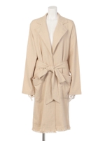 【ROSE BUD】裾フリンジロングガウン/WHITE DK