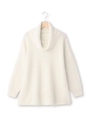オフタートルネックドロップショルダーニット/ホワイト(001)