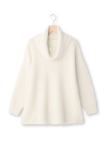 オフタートルネックドロップショルダーニット/ホワイト(001)