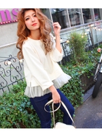 チュール付プルオーバー/GRY