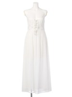 ランジェリービジュマキシワンピース/ホワイト