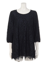 レースシフォンドッキングワンピース/ネイビー(120)