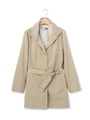 ウエストベルト付きコート/カーキ(027)