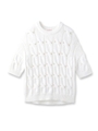 ケーブル編みプルオーバーニット/ホワイト(001)