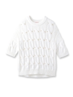 ケーブル編みプルオーバーニット/ホワイト(001)