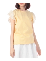 シフォンフリル袖Tシャツ/アイボリー(004)