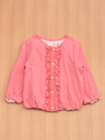 ティアラフラワープリントリバーシブルカーディガン/ライトグリーン