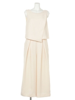 レイヤードワイドロンパース/L/BEG