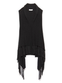 ニットフリンジ ジレ/BLK