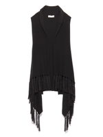 ニットフリンジ ジレ/BLK