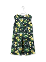 フラワー柄タックワンピース/ネイビー(193)