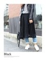 ミモレ丈フレアレーススカート/ブラック