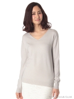 Vネックニット/ベージュ