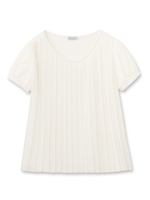 シフォンプリーツ切り替えカットソー/アイボリー(004)