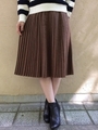 スエード風プリーツスカート/キャメル