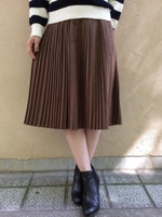 スエード風プリーツスカート/キャメル