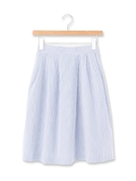 ストライプフレアスカート/サックス(590)