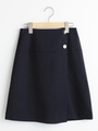 ダブルクロスラップ風スカート/サックス