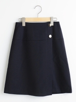 ダブルクロスラップ風スカート/サックス