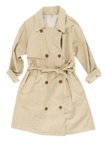 【Lady like】リネン混ミドル丈トレンチコート/オフホワイト