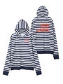 【X-girl sports】SUMMER STRIPED HOODY/ネイビー