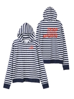 【X-girl sports】SUMMER STRIPED HOODY/ネイビー