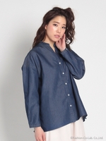 デニムスキッパーシャツチュニック/Light Indigo