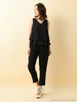 【売り切れ次第終了!!】JZノースリTOPS+テーパードPT/SET/オフクロ/ストライプ