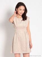 スウェードライクタックワンピース/ブルー