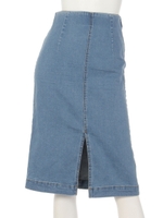バックレースアップデニムスカート/BLUE LT