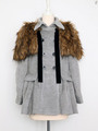フェイクファーケープコート/GRAY