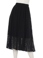 レースミモレスカート/ブラック