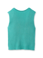 幅広リブ半袖ニット/ホワイト(001)