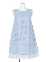 【DUO】 カットワーク×フリンジOP/ベビーピンク