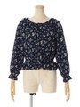 【F&A】小花柄オフショルブラウス/NAVY