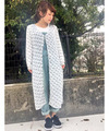 シフォン花柄ロングワンピース