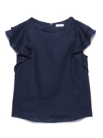 ソフトリネンフリルブラウス/WHT