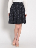 レース×チェックリバーシブルスカート/Ivory